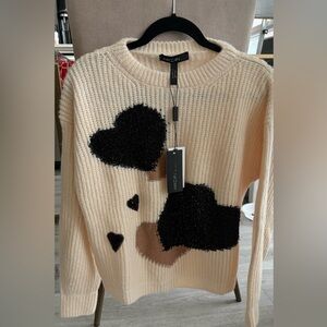 Marc Cain Women's Sweater with Black and Brown Heart Details
